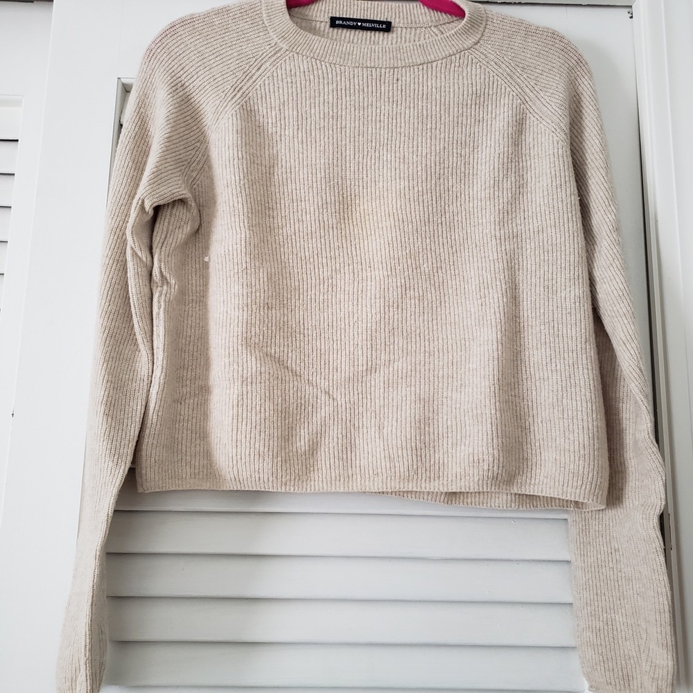 Brandy Melville Beige Cropped Sweater
